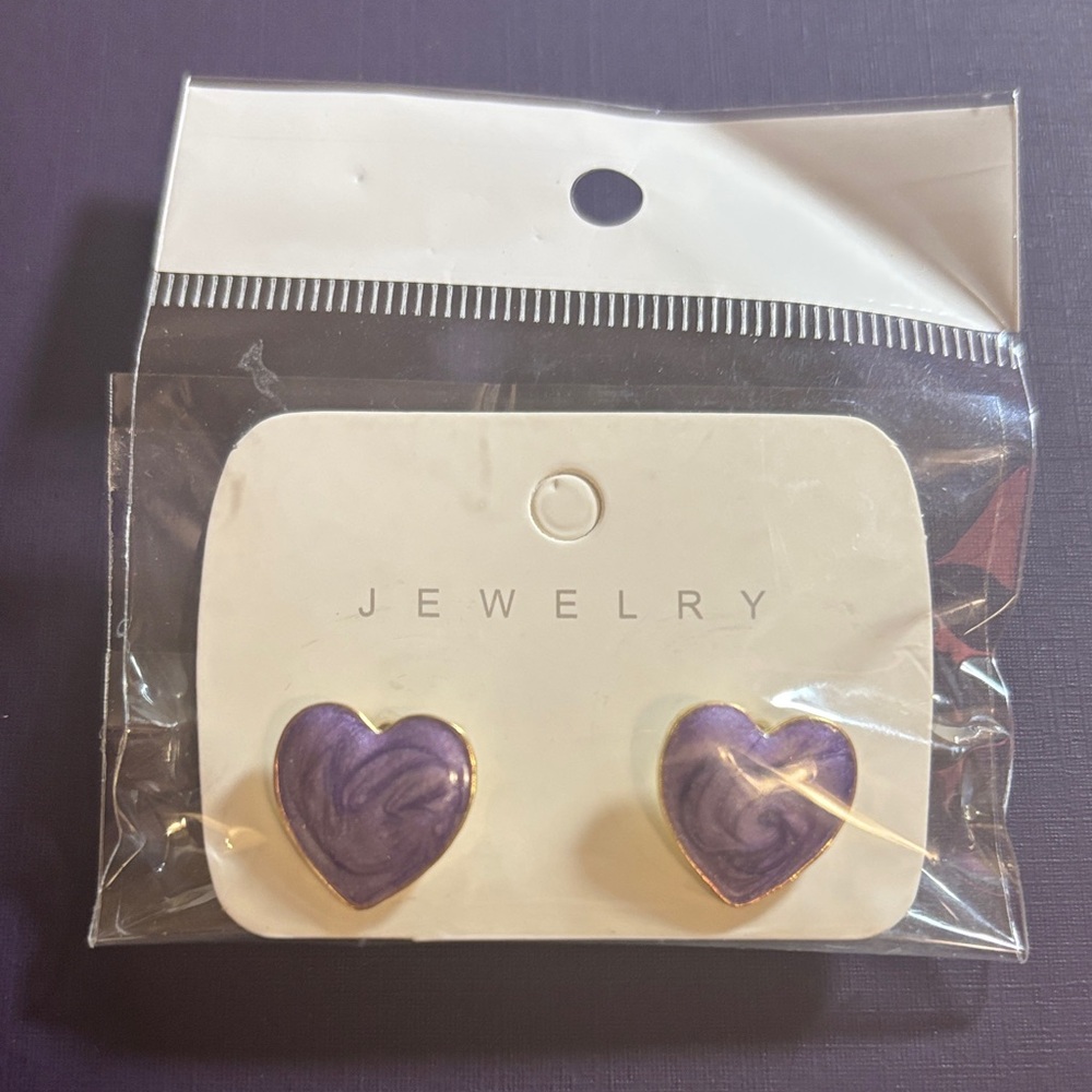 Purple Heart Earrings